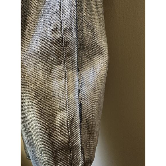 $398 Veronica Beard Daniela Straight Leg Ankle High Rise Metallic Jeans Sz 25 - Picture 5 of 15